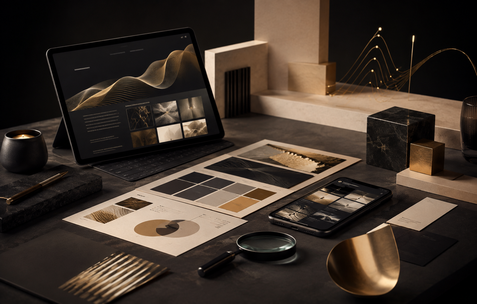 Digital product planning and creative strategy workspace